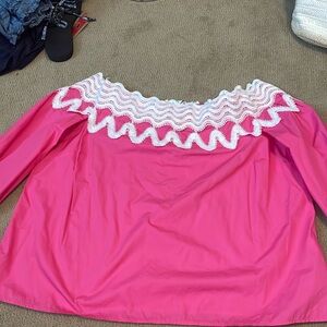 Crown & Ivy cotton off the shoulder blouse XL